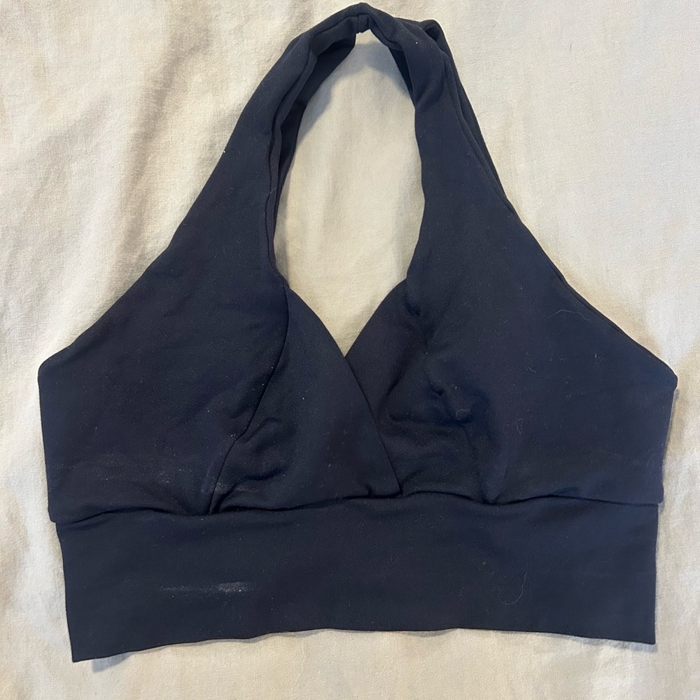 BLUE FISH Black Halter Sports Bra SMALL-MEDIUM